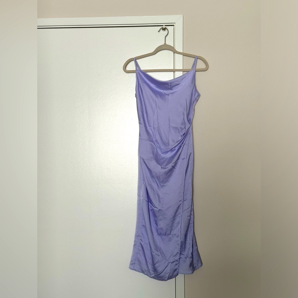 ISALIS lilac satin cowl dress XS